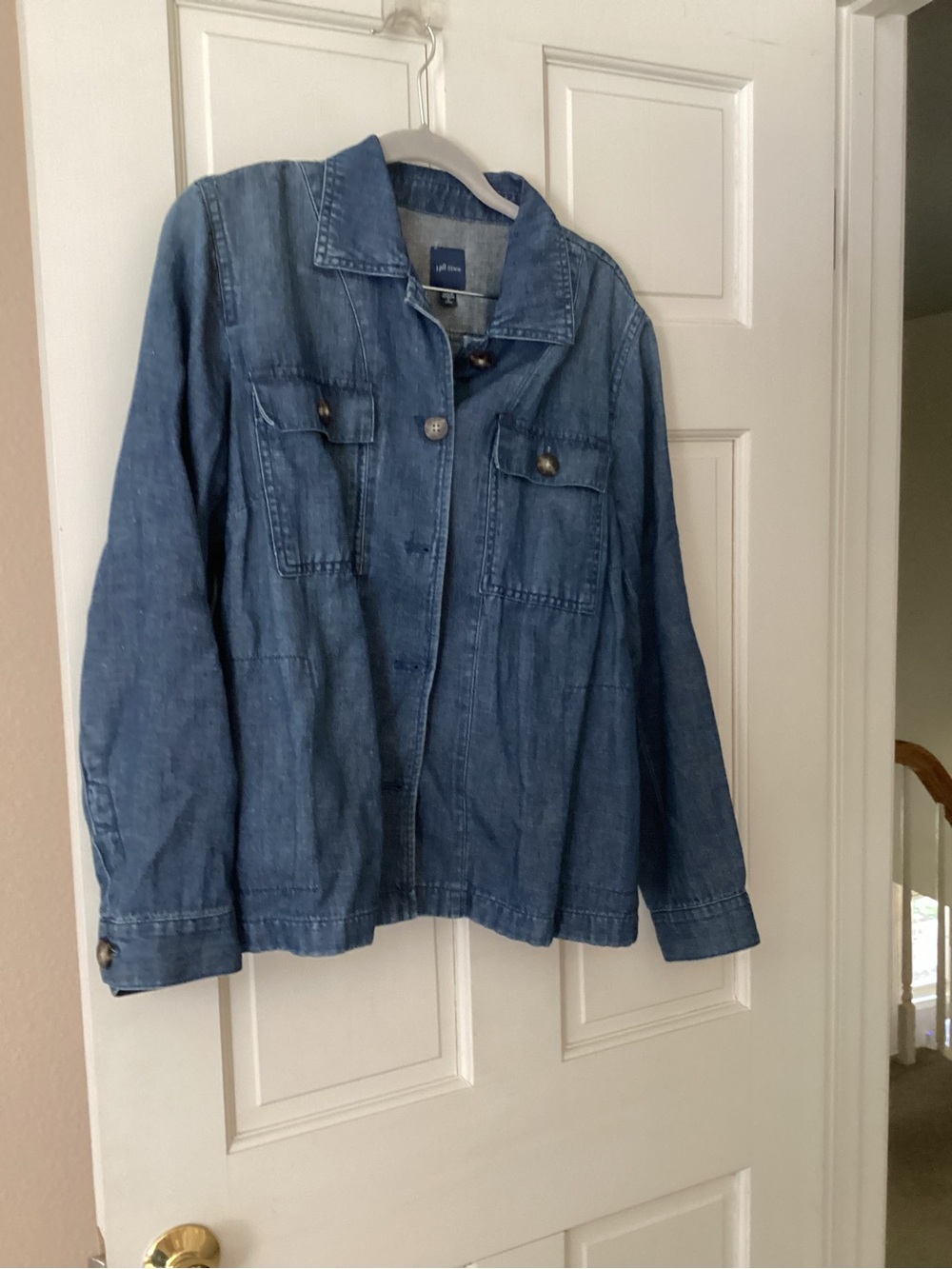 J. Jill Indigo Blue Denim Jacket with Button Front